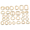 حلقه های فلزی مربعی با آنتی اکسیدان D طلایی ضد زنگ و ضد زنگ برای کمربندهای چمدان